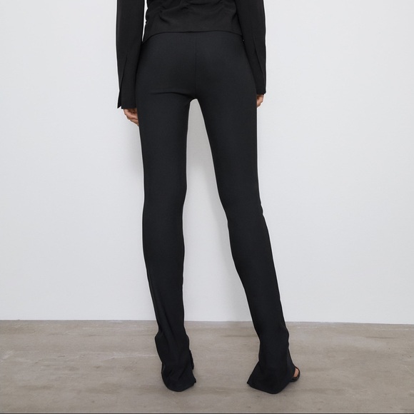 Zara black pants with slit - Picture 4 of 7